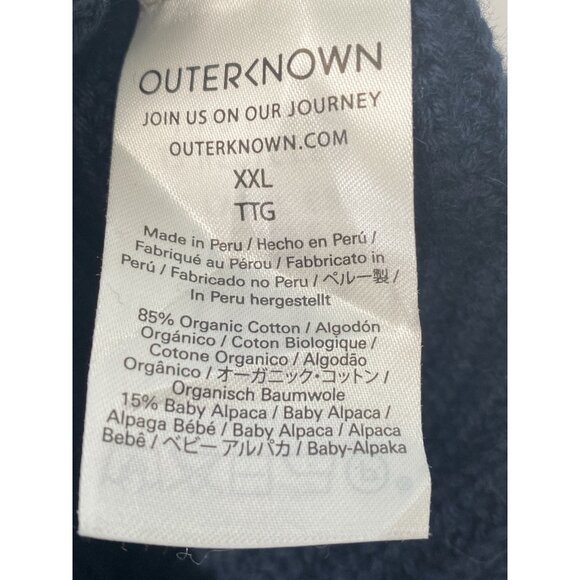Outerknown Sweater Mens XXL Blue Organic Cotton Alpaca Wool Heavyweight Crew - Picture 10 of 16